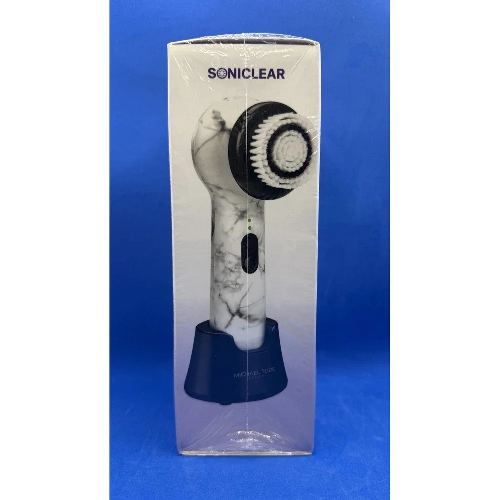 Michael Todd Beauty Soniclear Sonic Facial Cleansing Brush White Marble NEW
